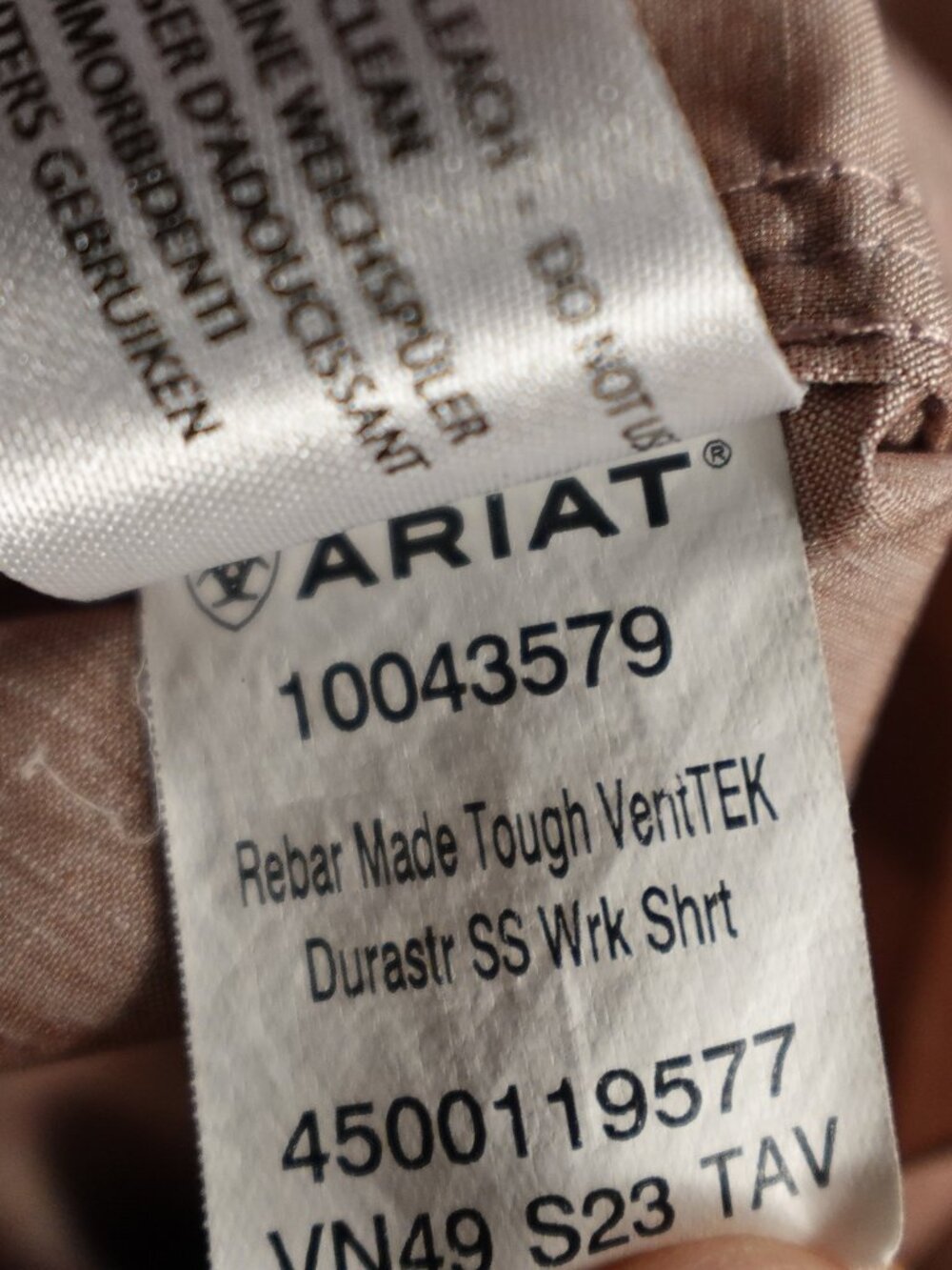 Ariat Rebar VentTEK Work Shirt Men’s 4XL Dusty Mauve Short Sleeve Durastretch - Picture 8 of 12